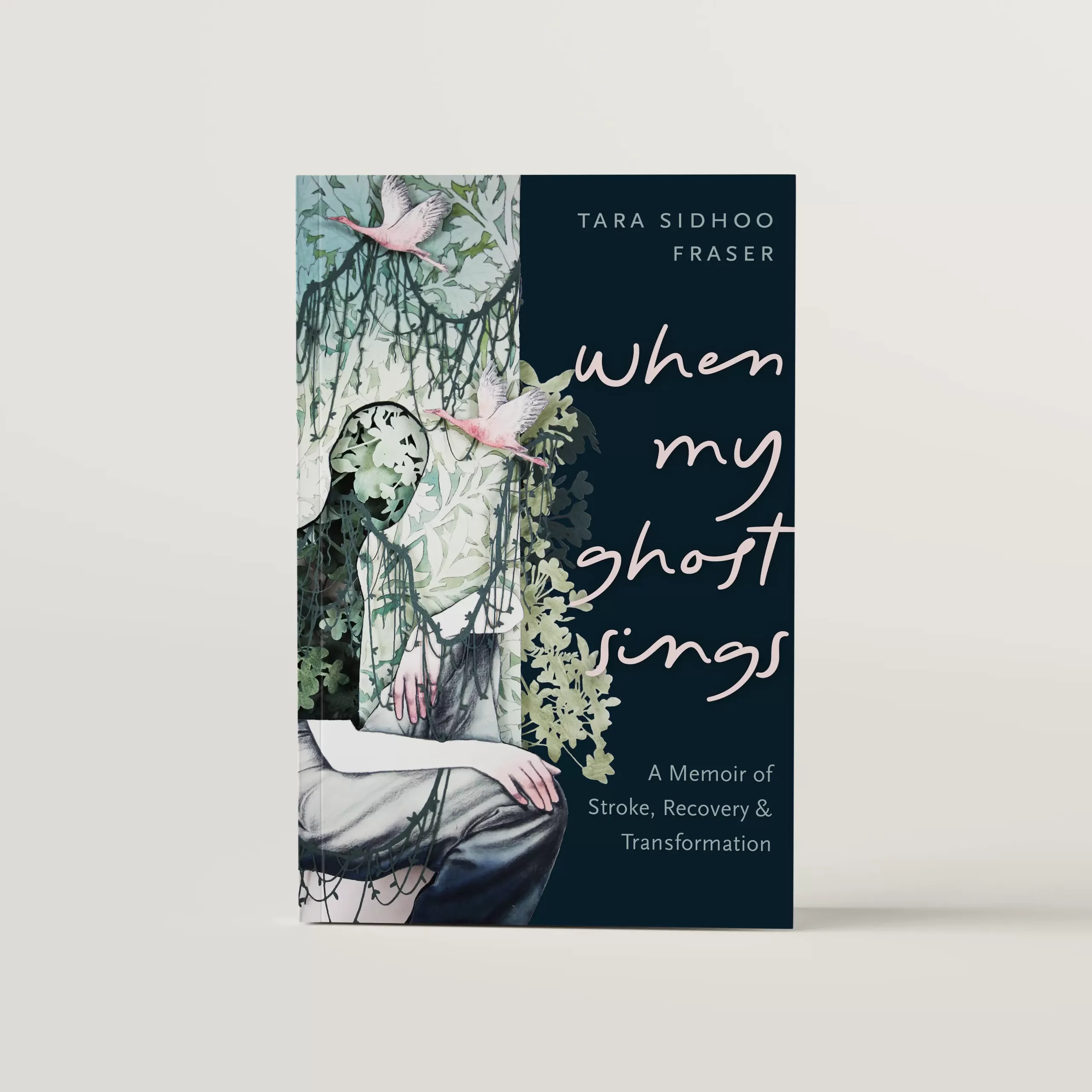 Cover design of memoir, When My Ghost Sings