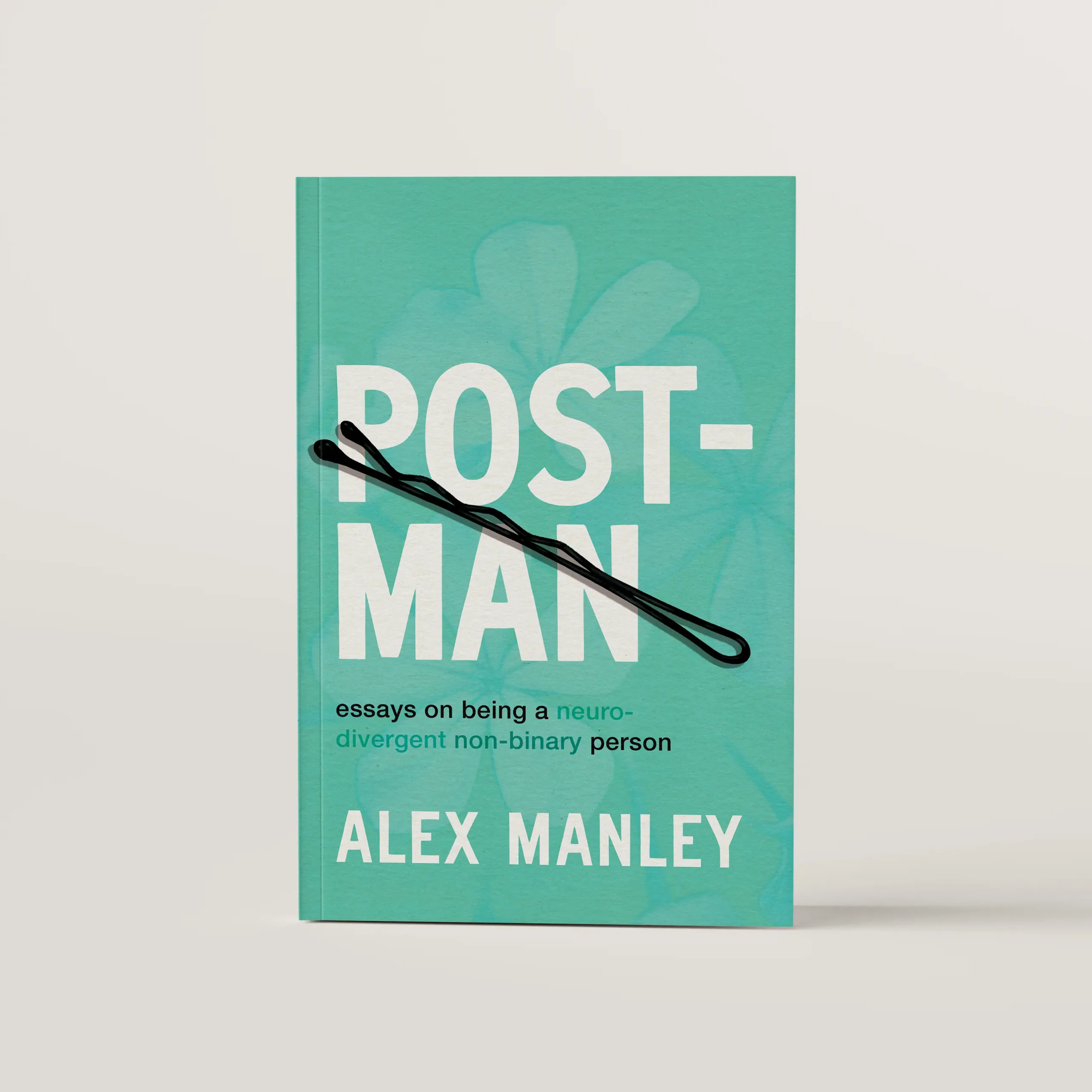 Post-Man cover featuring a light floral background and an oversized bobby pin.
