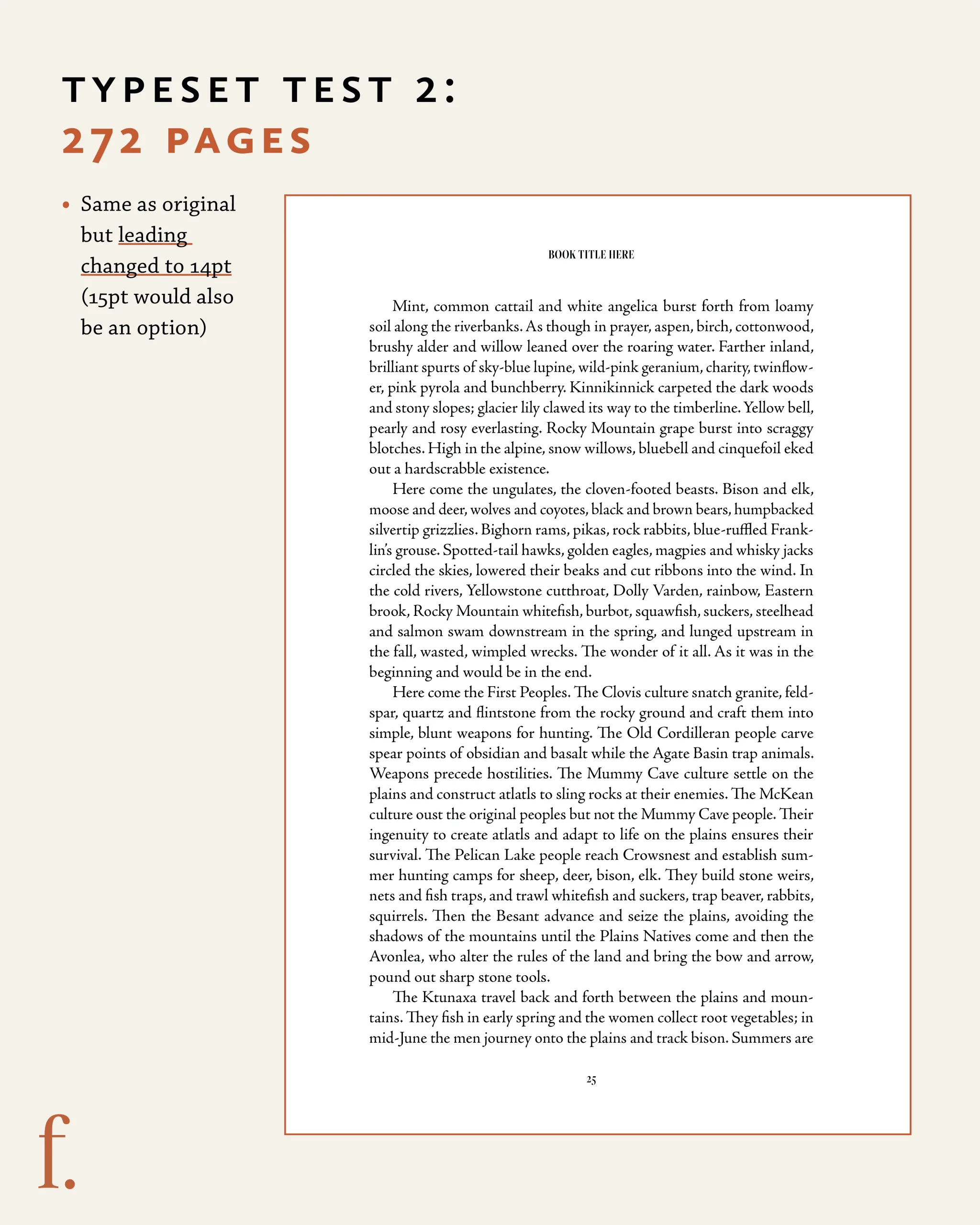Sustainable design typesetting test #2 to reduce page count
