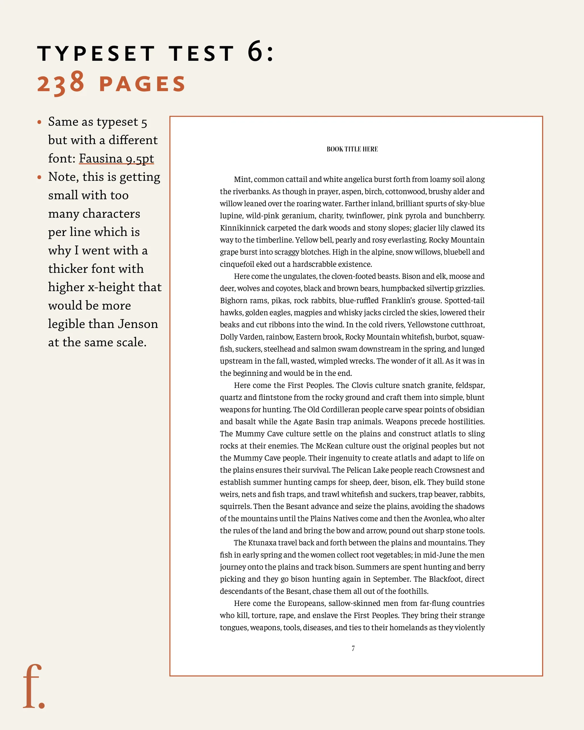 Sustainable design typesetting test #6 to reduce page count